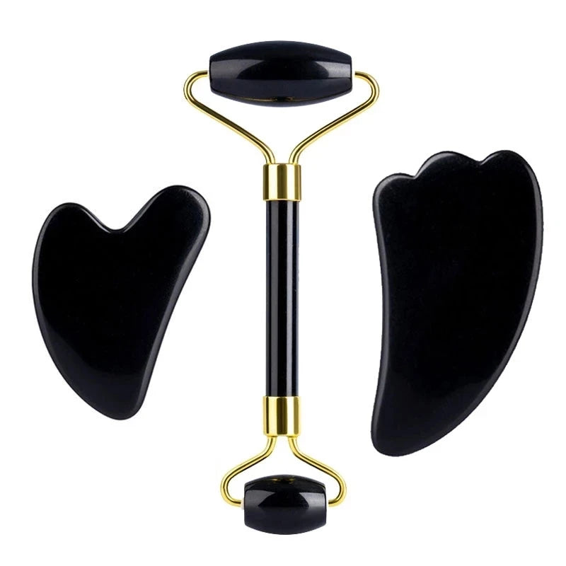 Zestaw kamieni Gua Sha i roller jadeitowy