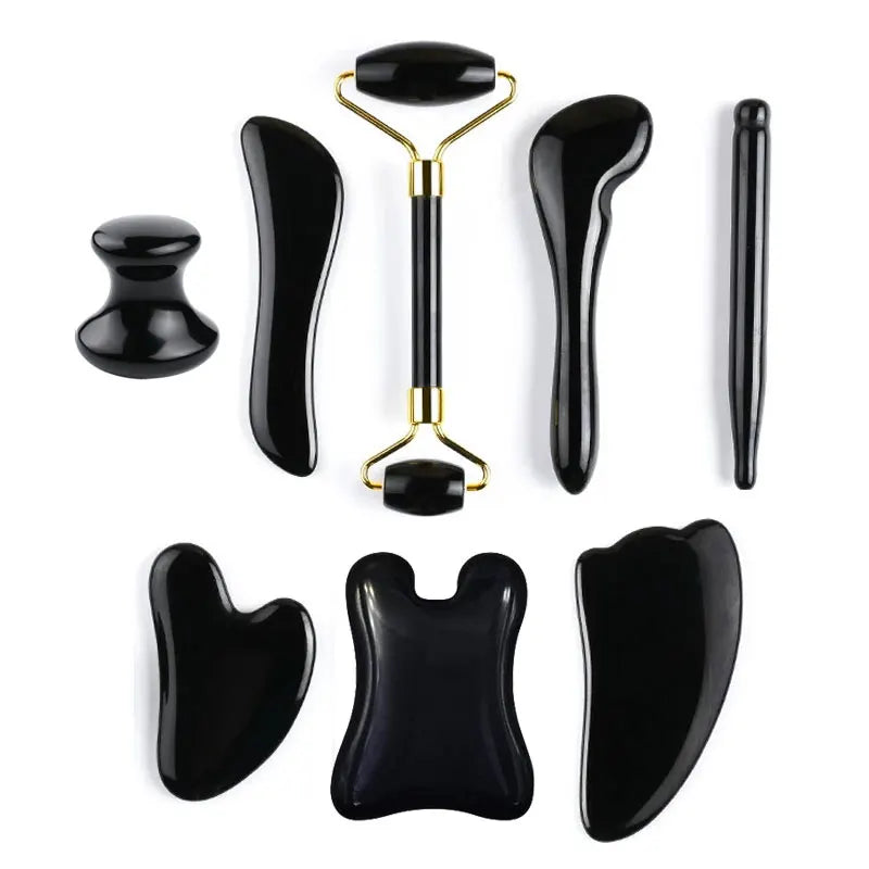 Zestaw kamieni Gua Sha i roller jadeitowy