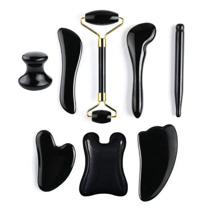 Zestaw kamieni Gua Sha i roller jadeitowy