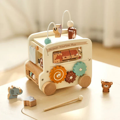 Drewniany autobus edukacyjny Montessori