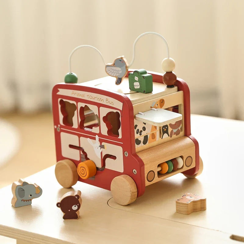 Drewniany autobus edukacyjny Montessori