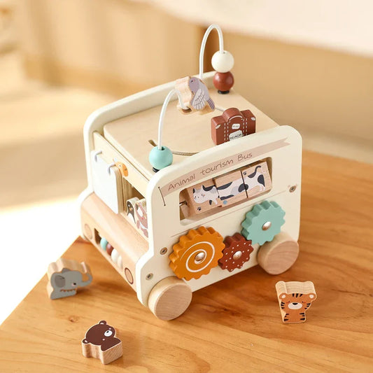 Drewniany autobus edukacyjny Montessori