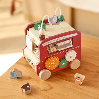 Drewniany autobus edukacyjny Montessori