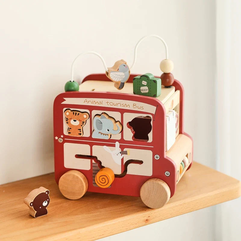Drewniany autobus edukacyjny Montessori